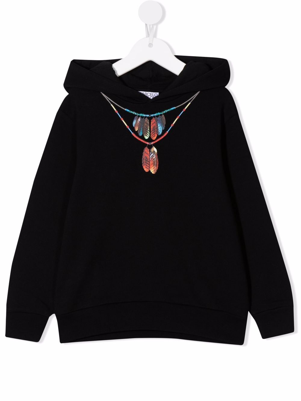 Marcelo Burlon County Of Milan Kids 图案印花套头式连帽衫 - 黑色