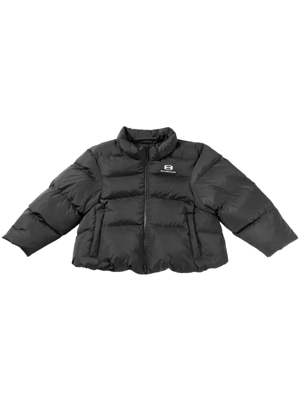 Balenciaga logo印花蓬松夹克 - 黑色