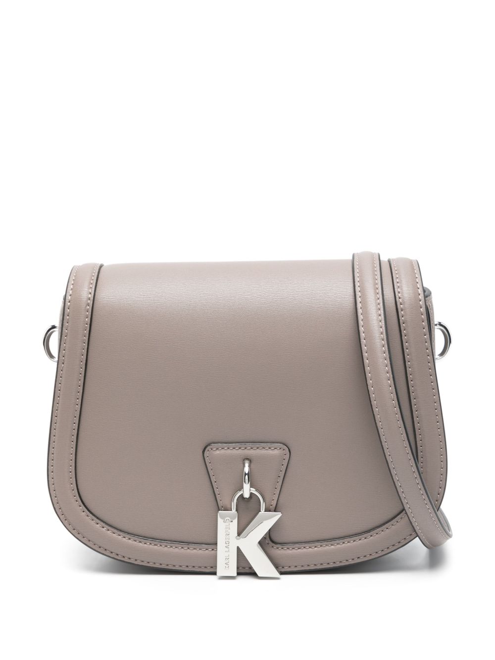 Karl Lagerfeld 字母吊坠斜挎包 - 灰色