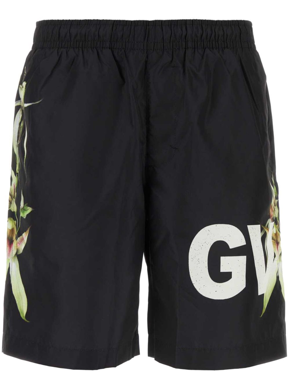 Givenchy logo印花泳裤 - 黑色