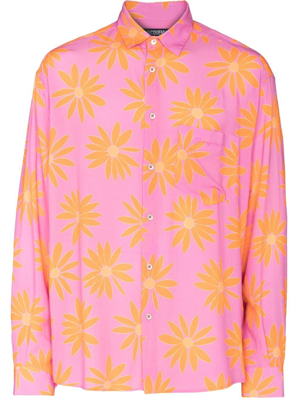 Jacquemus Simon 花卉印花长袖衬衫 - 粉色