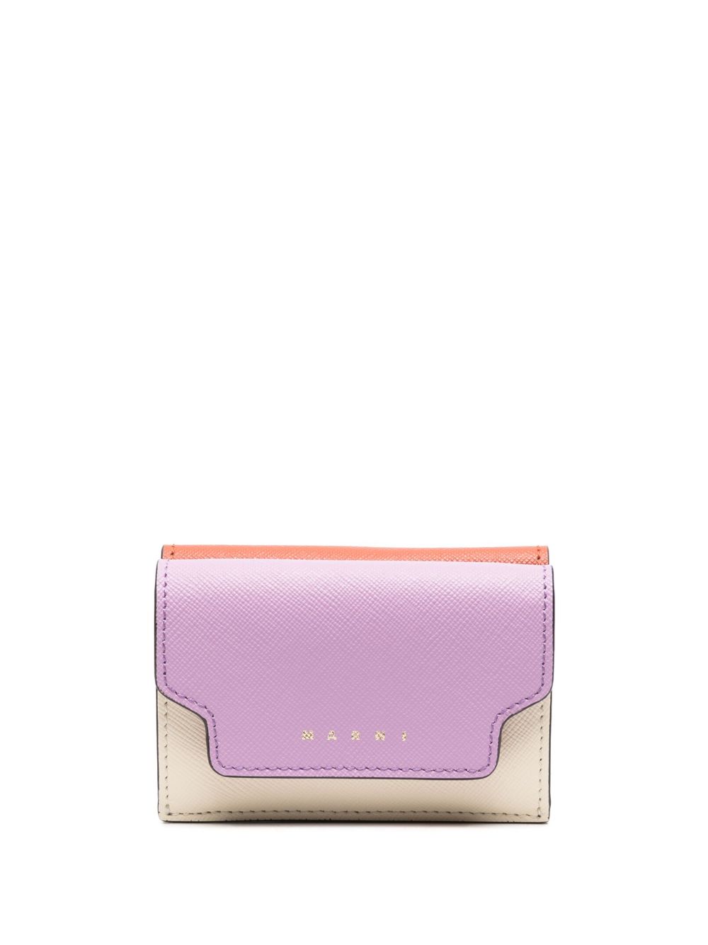 Marni logo标牌皮质钱包 - 褐色
