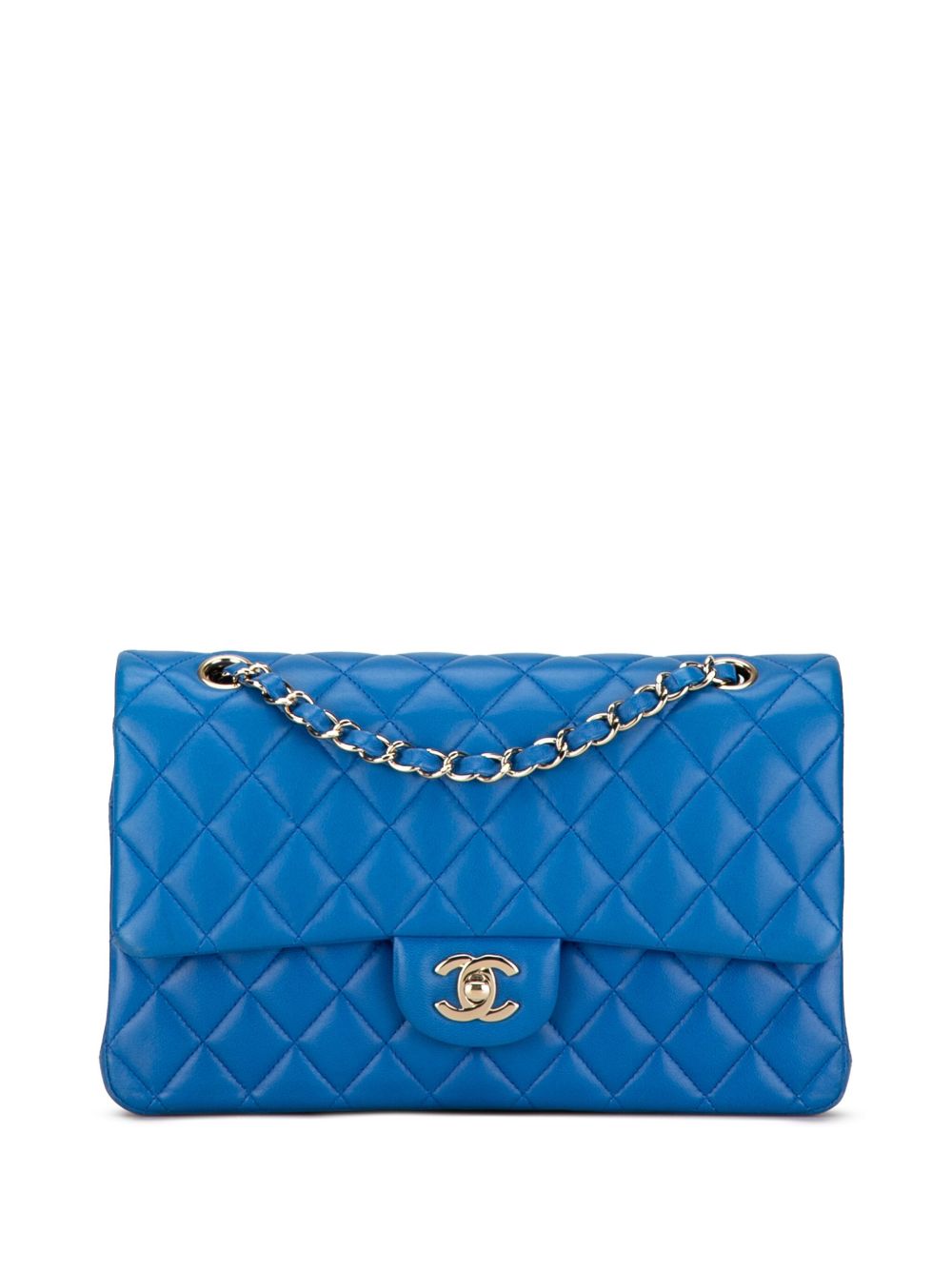 CHANEL Pre-Owned Medium Classic Lambskin Double Flap 单肩包（2015-2016年典藏款） - 蓝色