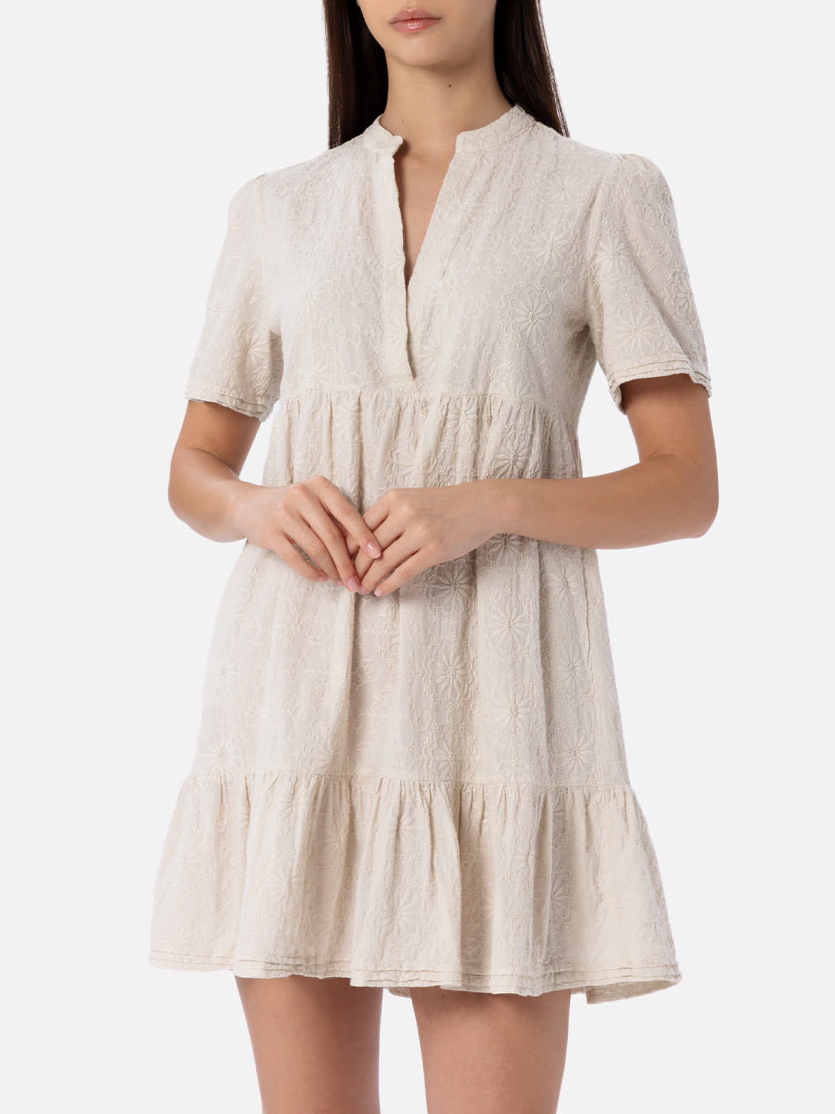 MC2 Saint Barth Woman Sangallo Lace Cotton Short Dress Siara