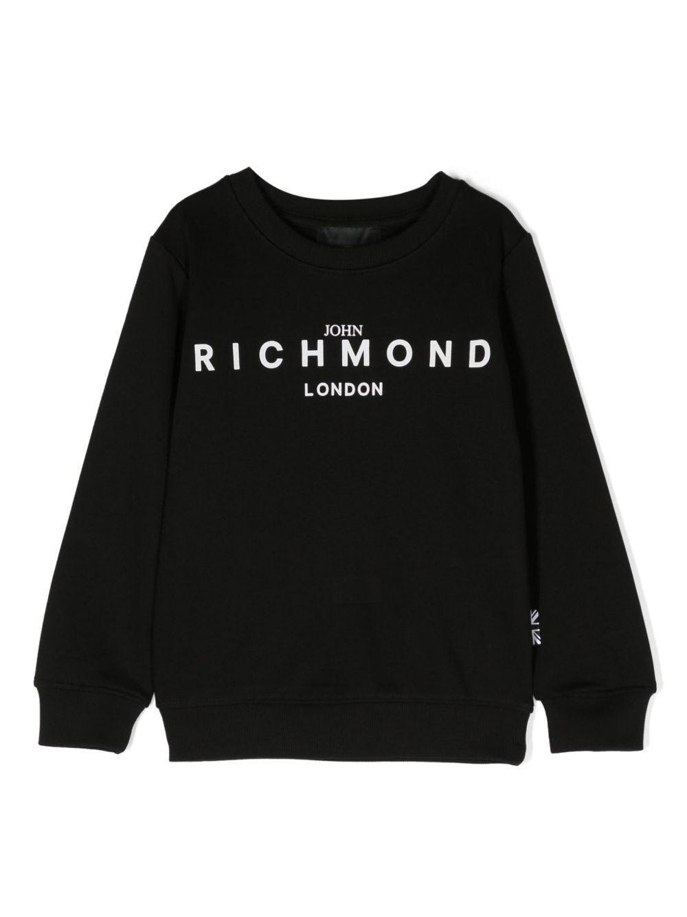 John Richmond Junior logo印花棉卫衣 - 黑色