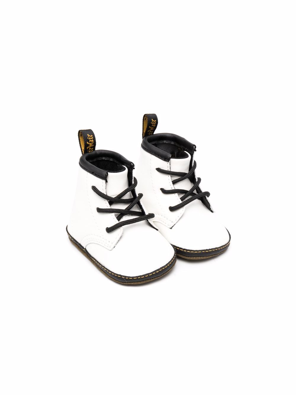 Dr. Martens Kids 1460 系带皮质短靴 - 白色