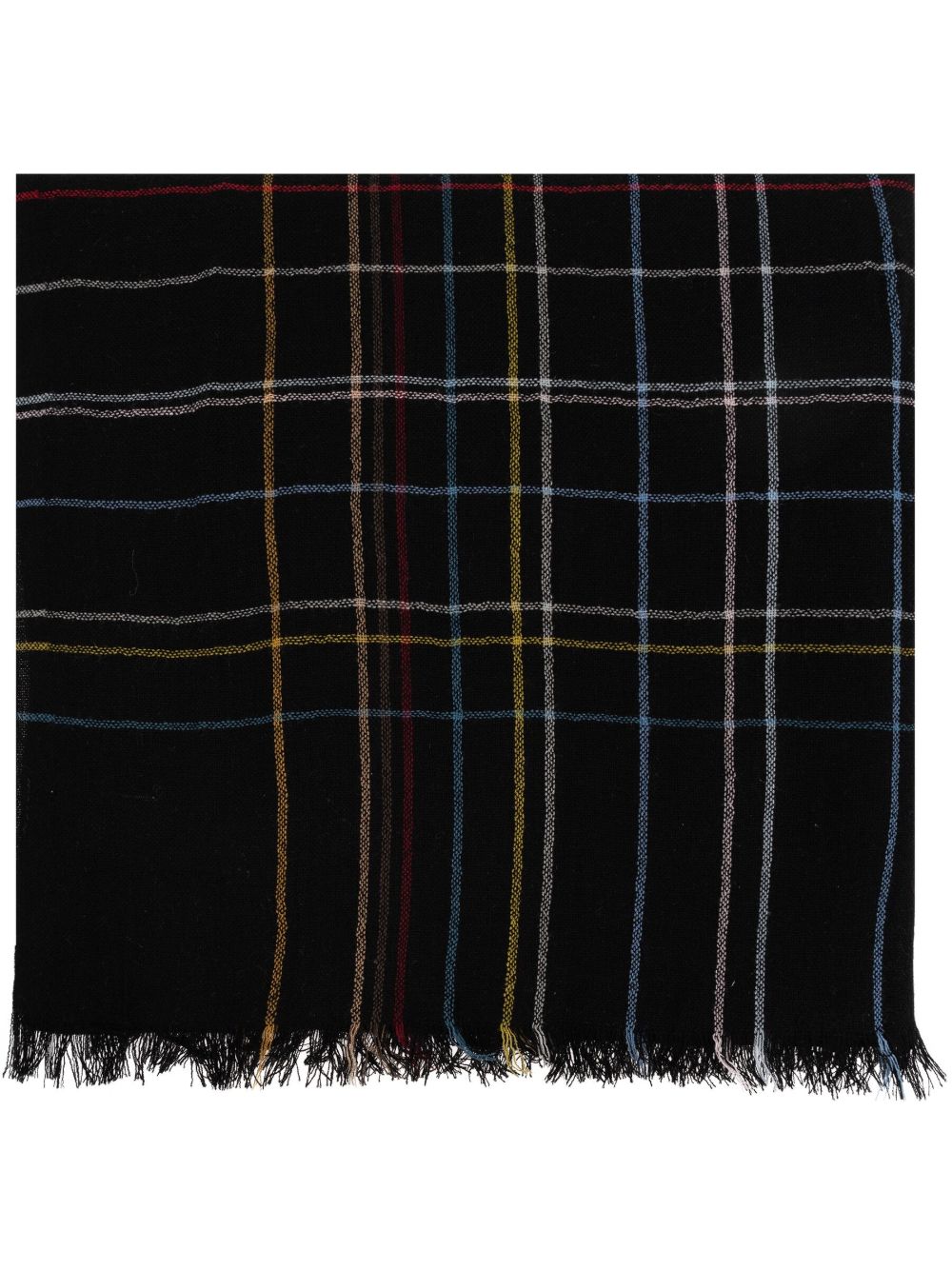 Paul Smith Signature Stripe 毛边围巾 - 黑色