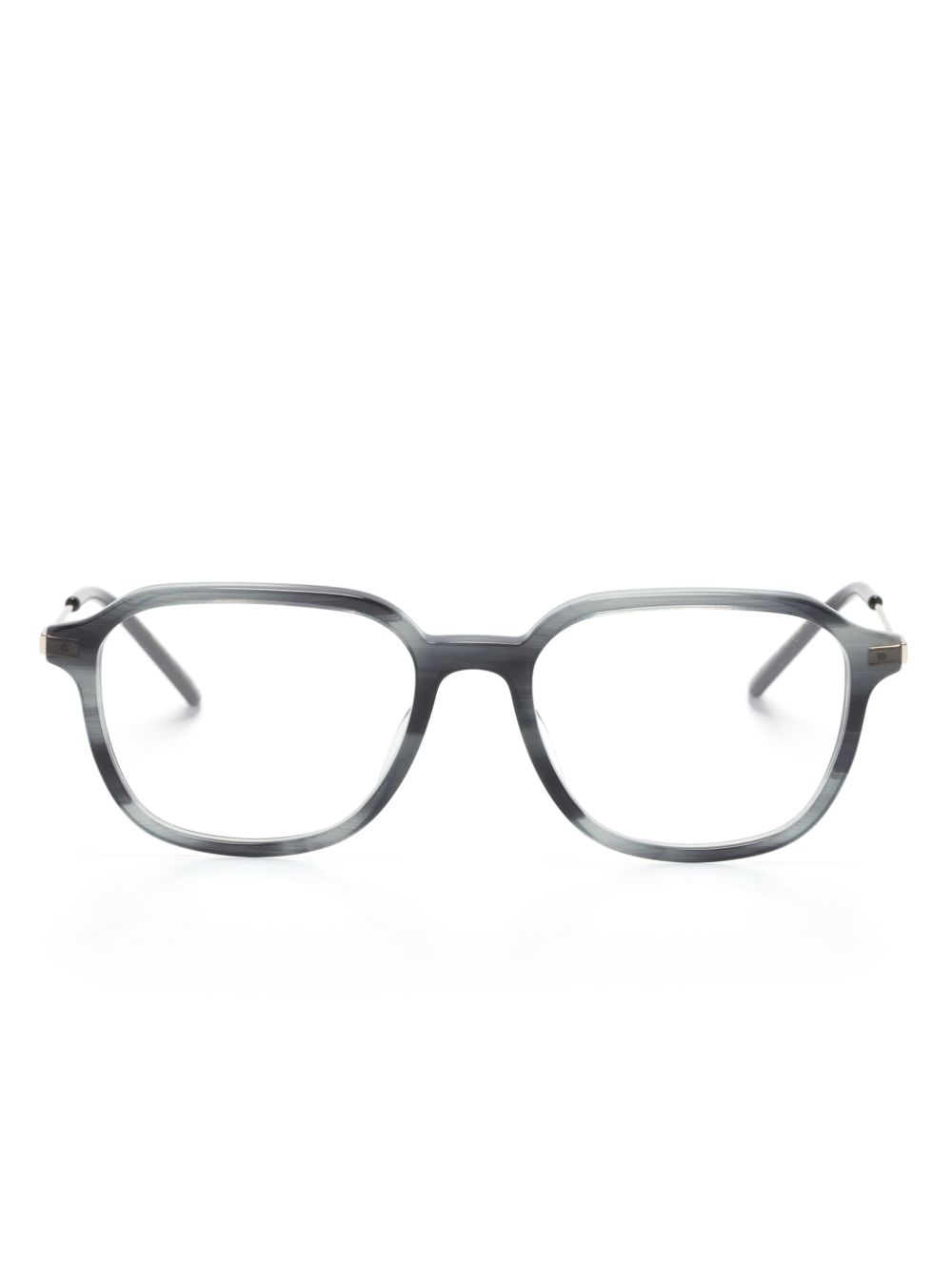 Gucci Eyewear 玳瑁纹方形镜框眼镜 - 黑色