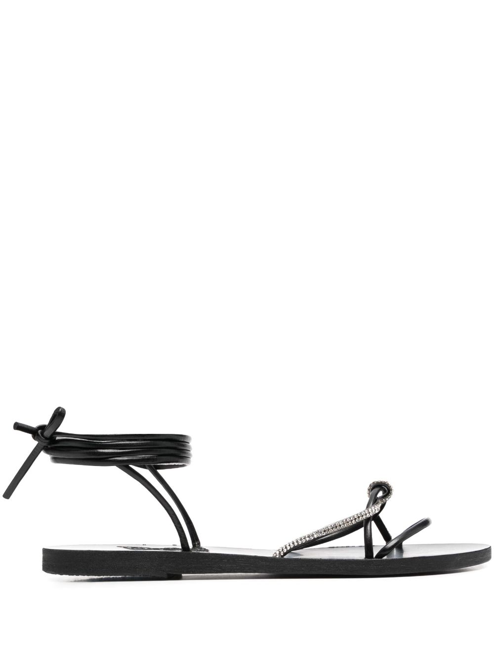 Ancient Greek Sandals Treli 晶饰凉鞋 - 黑色
