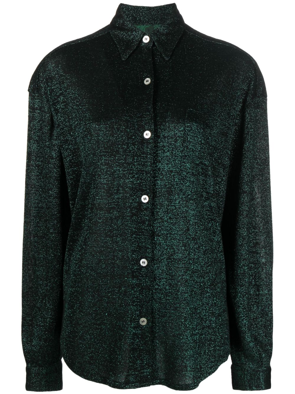 Jean Paul Gaultier Pre-Owned 金属丝面料效果排扣衬衫（1980年代典藏款） - 绿色