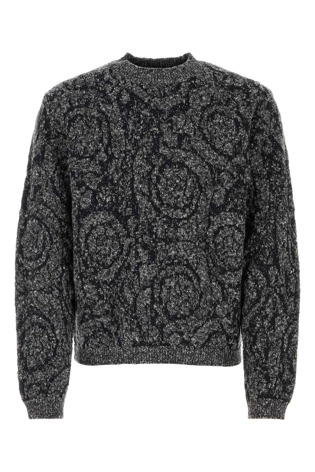 Versace Embroidered Cotton Blend Sweater