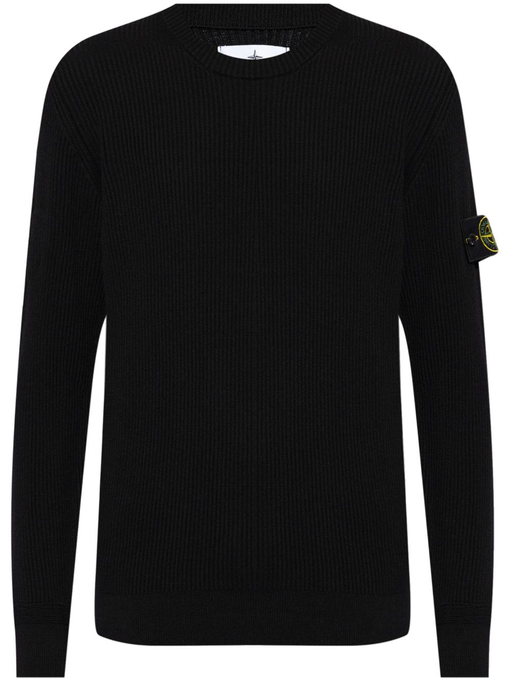 Stone Island 罗盘图案羊毛毛衣 - 黑色
