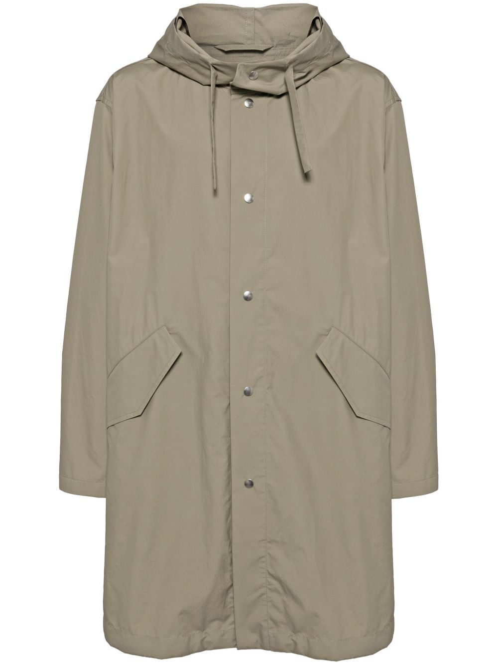 Jil Sander logo印花派克大衣 - 绿色