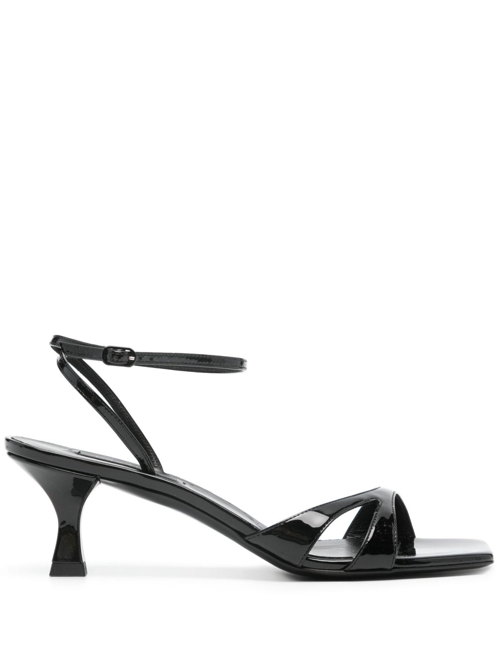 Casadei 镂空漆皮凉鞋 - 黑色