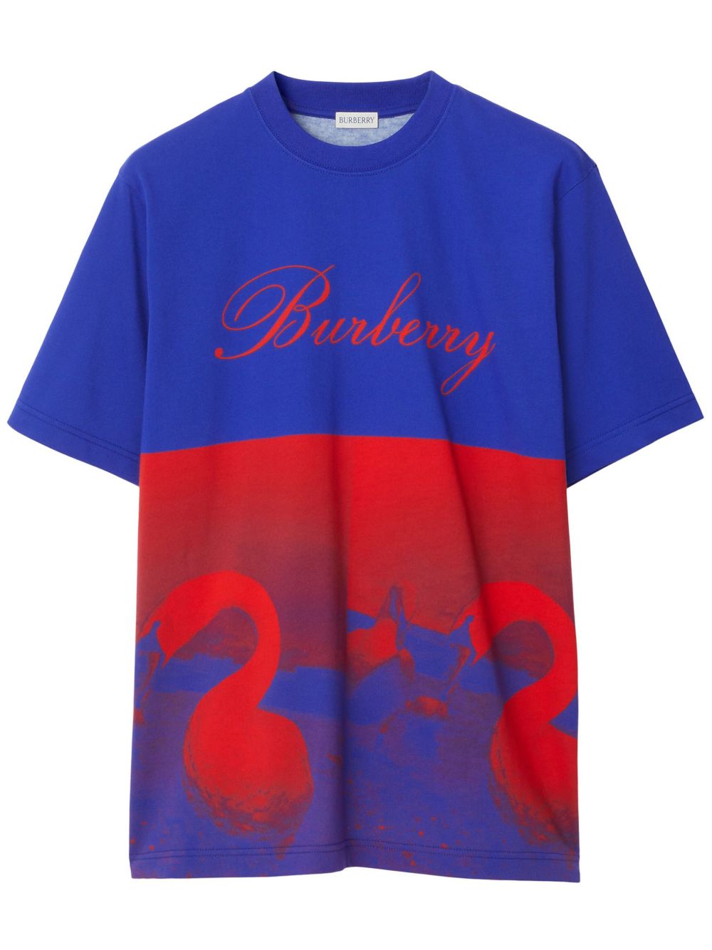 Burberry 天鹅印花平纹针织T恤 - 紫色
