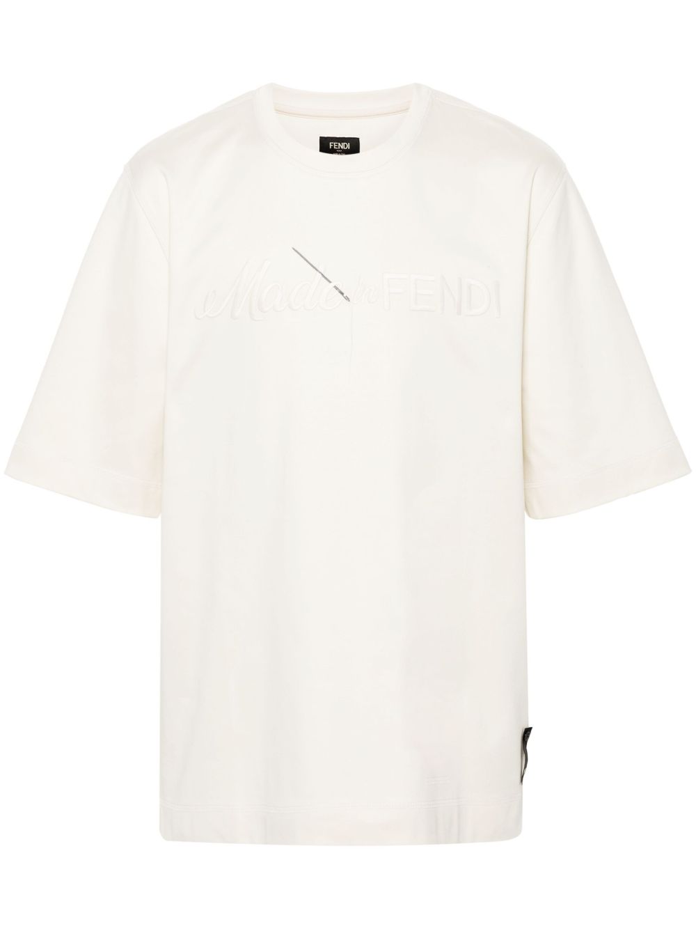 FENDI logo刺绣棉T恤 - 中性色