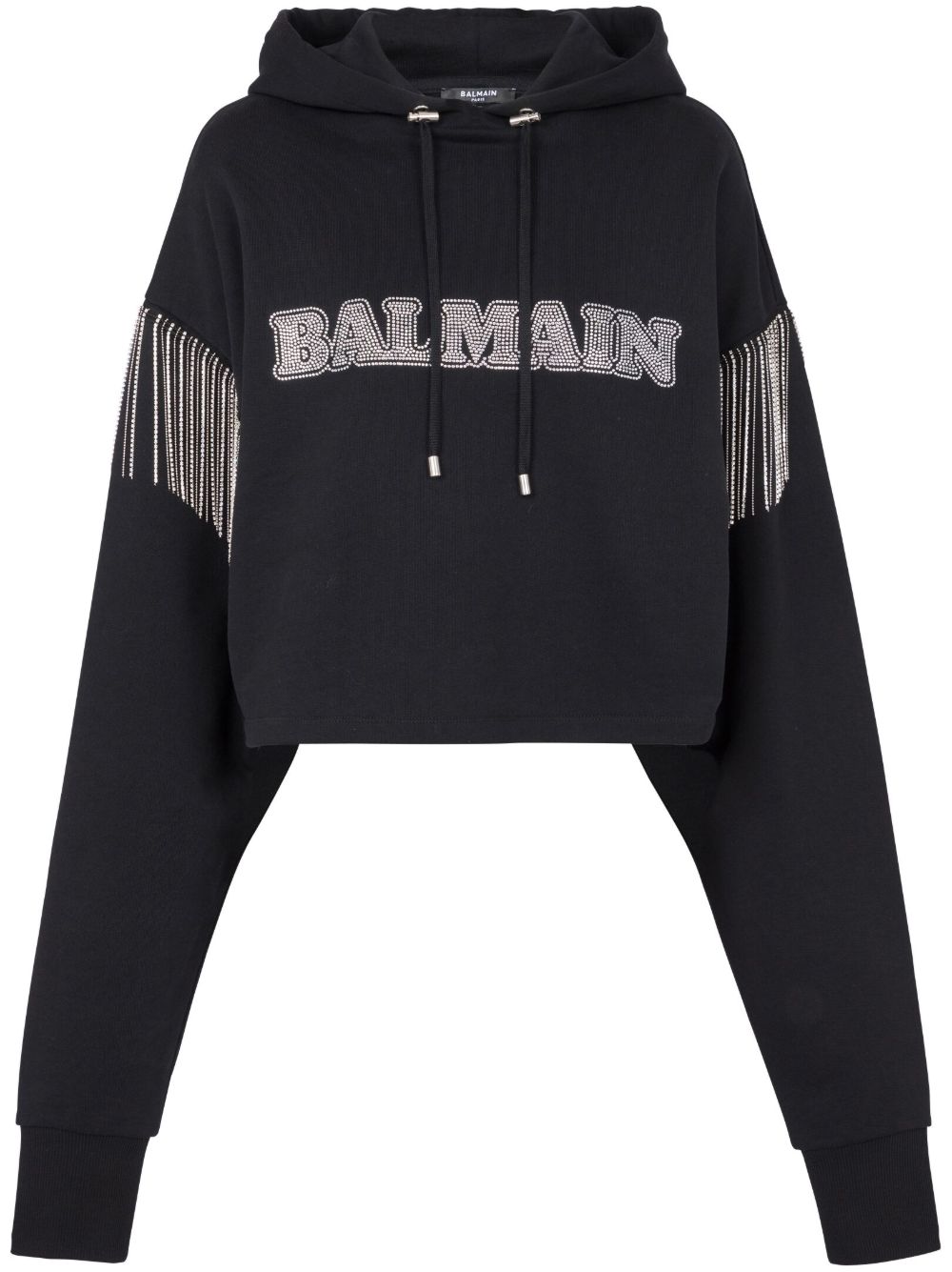 Balmain 流苏连帽衫 - 黑色