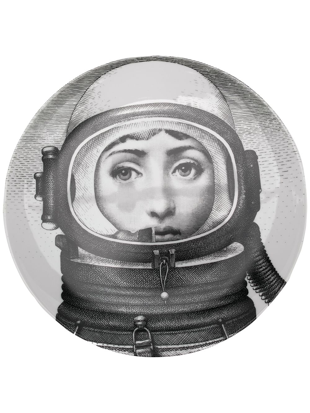 Fornasetti 女人图案碟 - 黑色