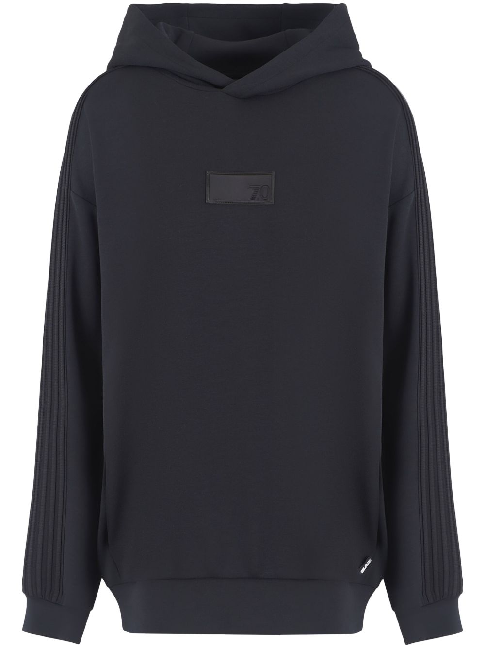 Ea7 Emporio Armani logo橡胶连帽衫 - 黑色