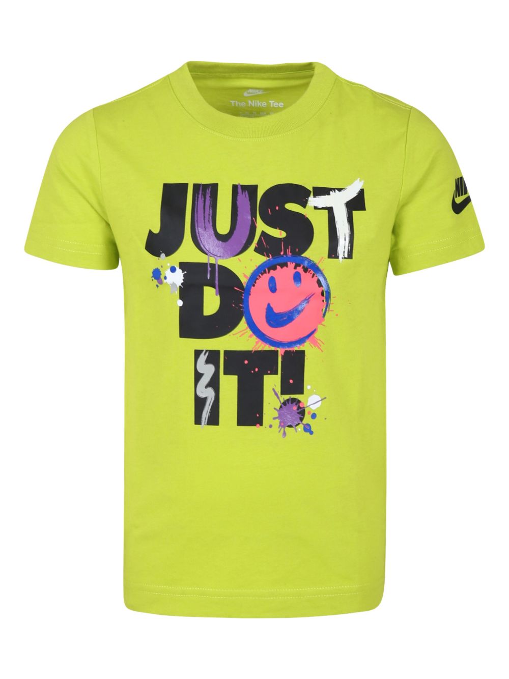 Nike Kids 标语印花棉混纺T恤 - 绿色