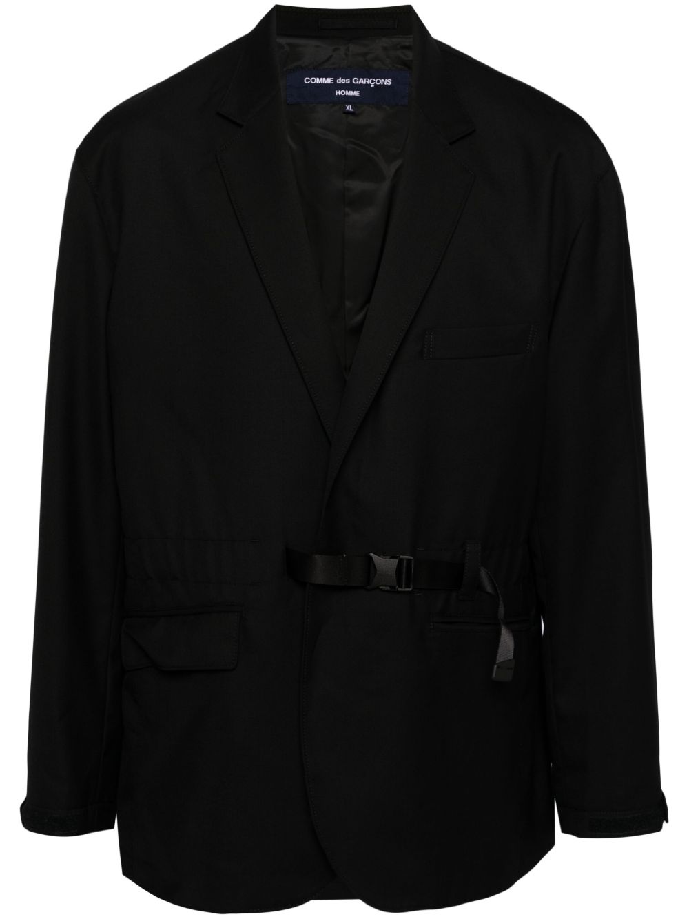 Comme des Garçons Homme 可调式腰带夹克 - 黑色
