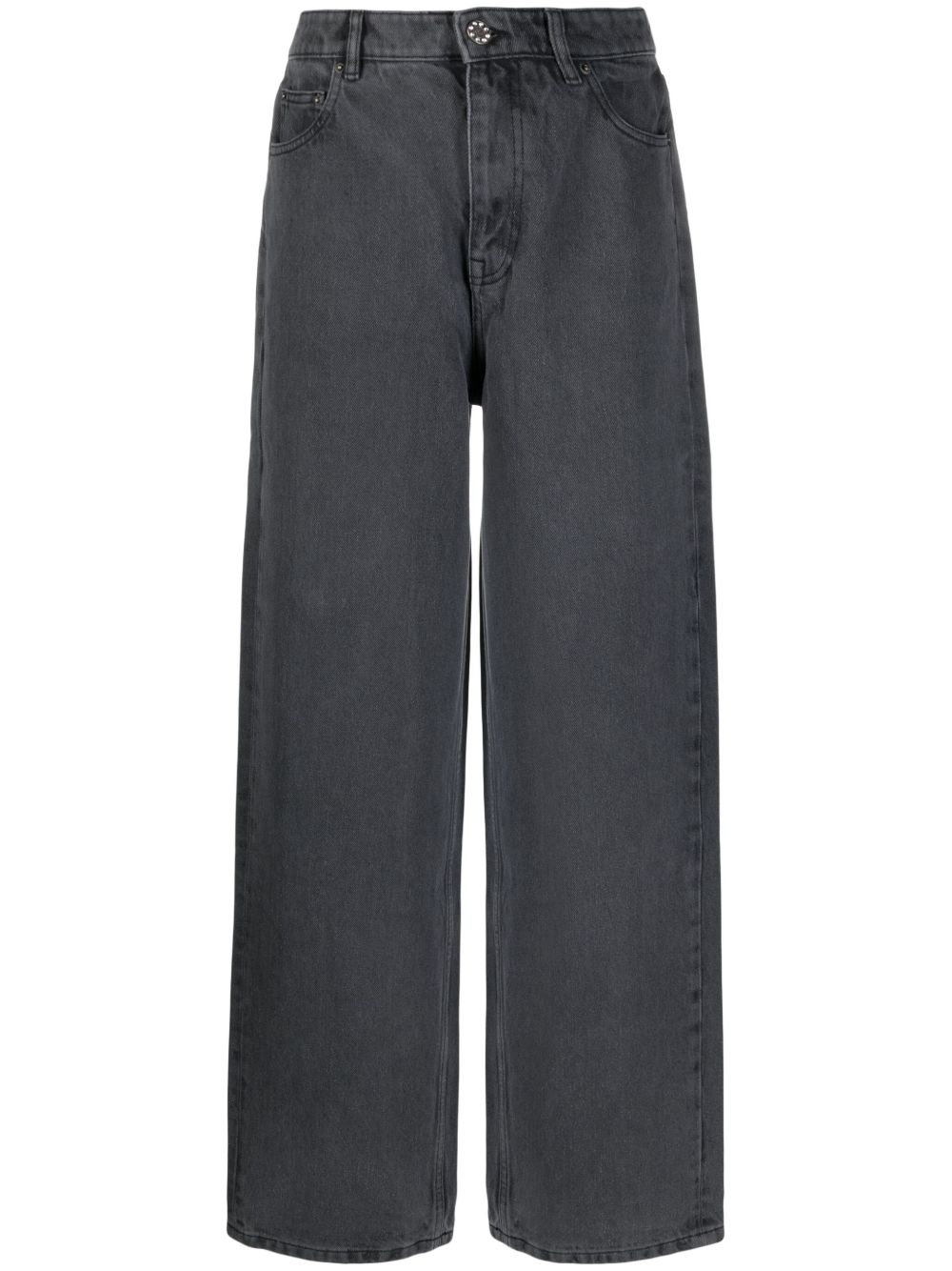 ROTATE BIRGER CHRISTENSEN logo缀饰阔腿牛仔裤 - 灰色