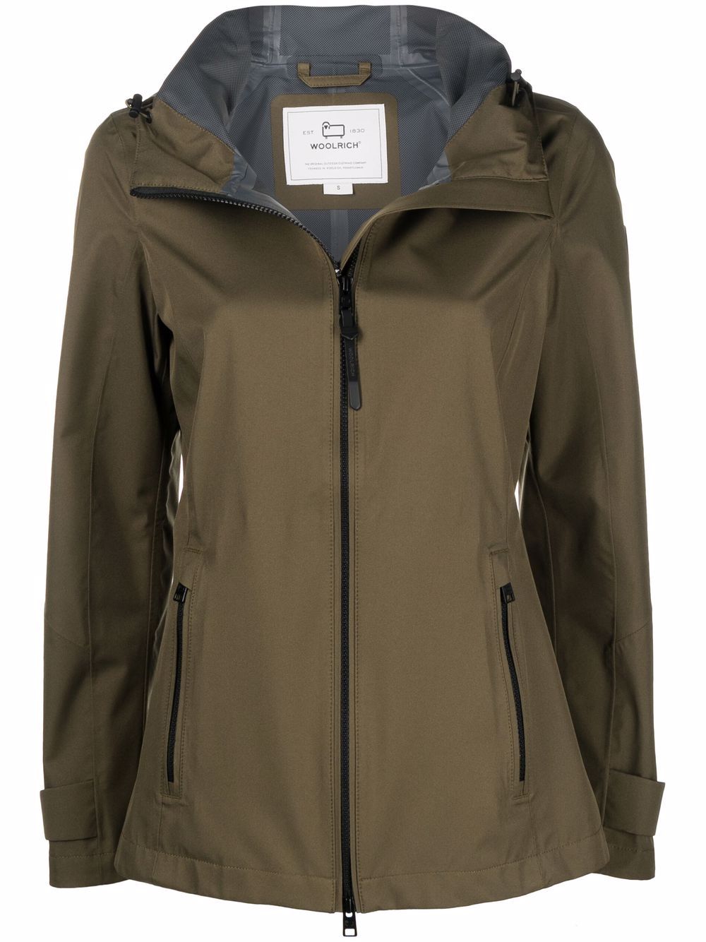 Woolrich 拉链连帽夹克 - 绿色
