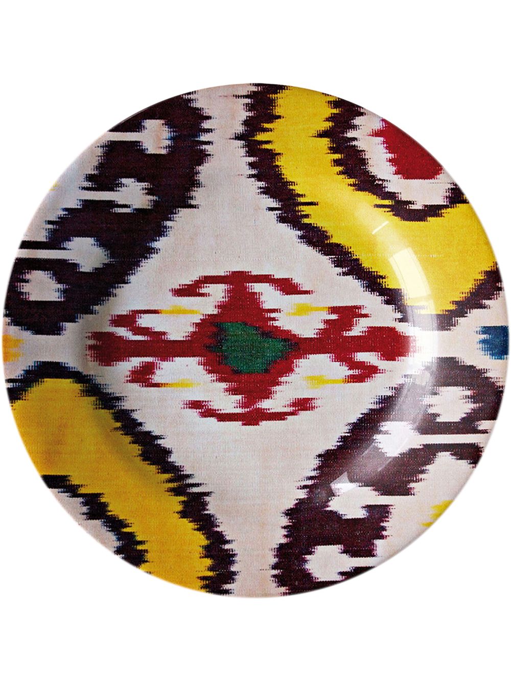 Les-Ottomans Ikat 陶瓷圆盘（19厘米） - 白色
