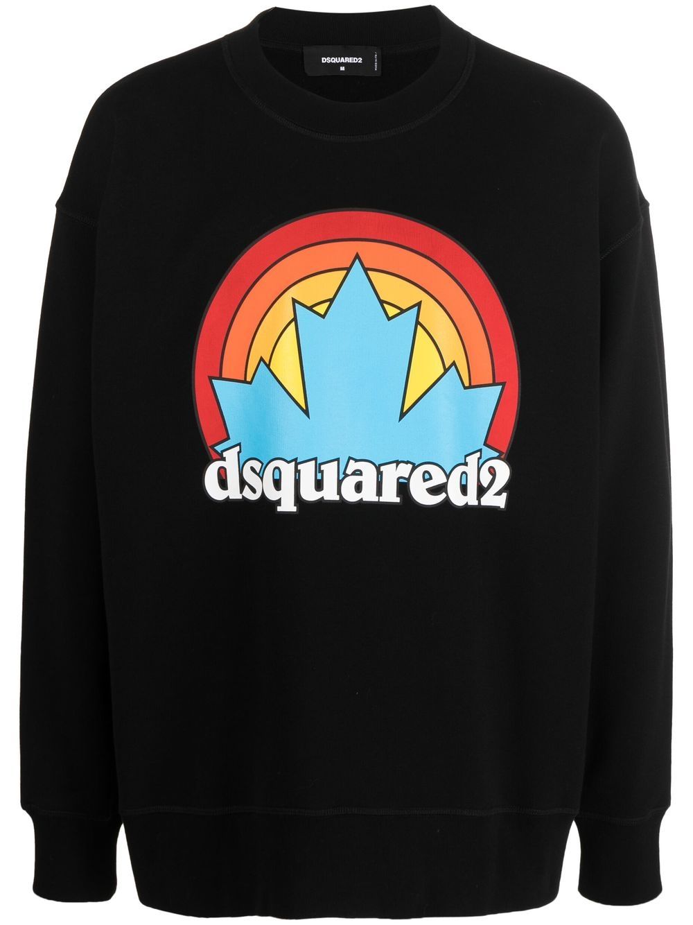 DSQUARED2 D2次方 logo印花棉卫衣 - 黑色