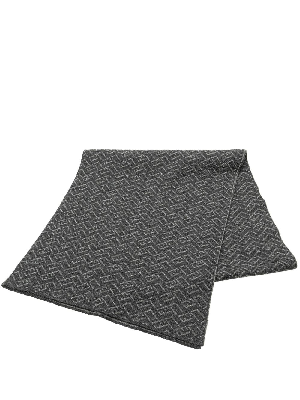 Fendi Pre-Owned FF Jacquard Wool Scarf 围巾（2010年典藏款） - 黑色