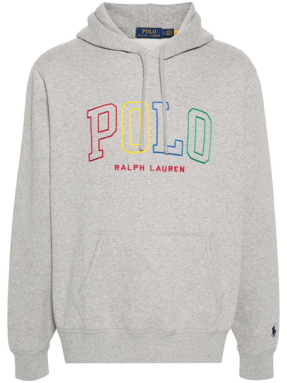 Polo Ralph Lauren logo刺绣连帽衫 - 灰色