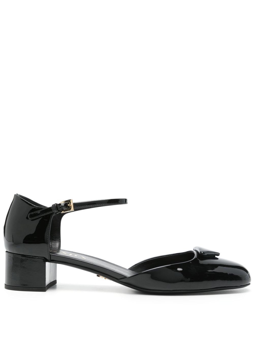 Prada Pre-Owned 漆皮低跟鞋（4厘米，典藏款） - 黑色