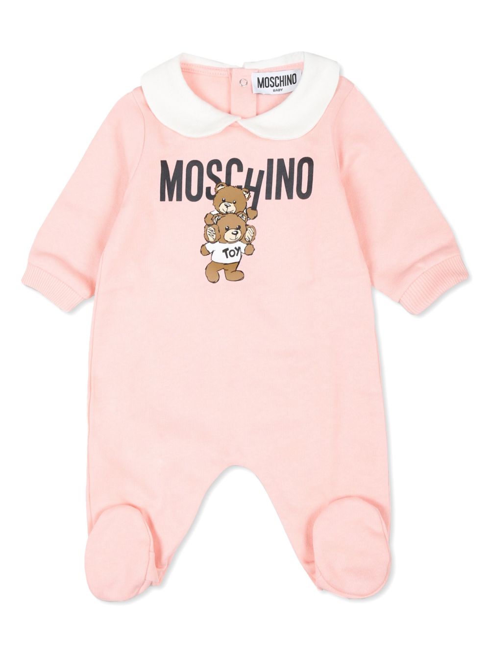 Moschino Kids 泰迪熊图案连体衣 - 粉色