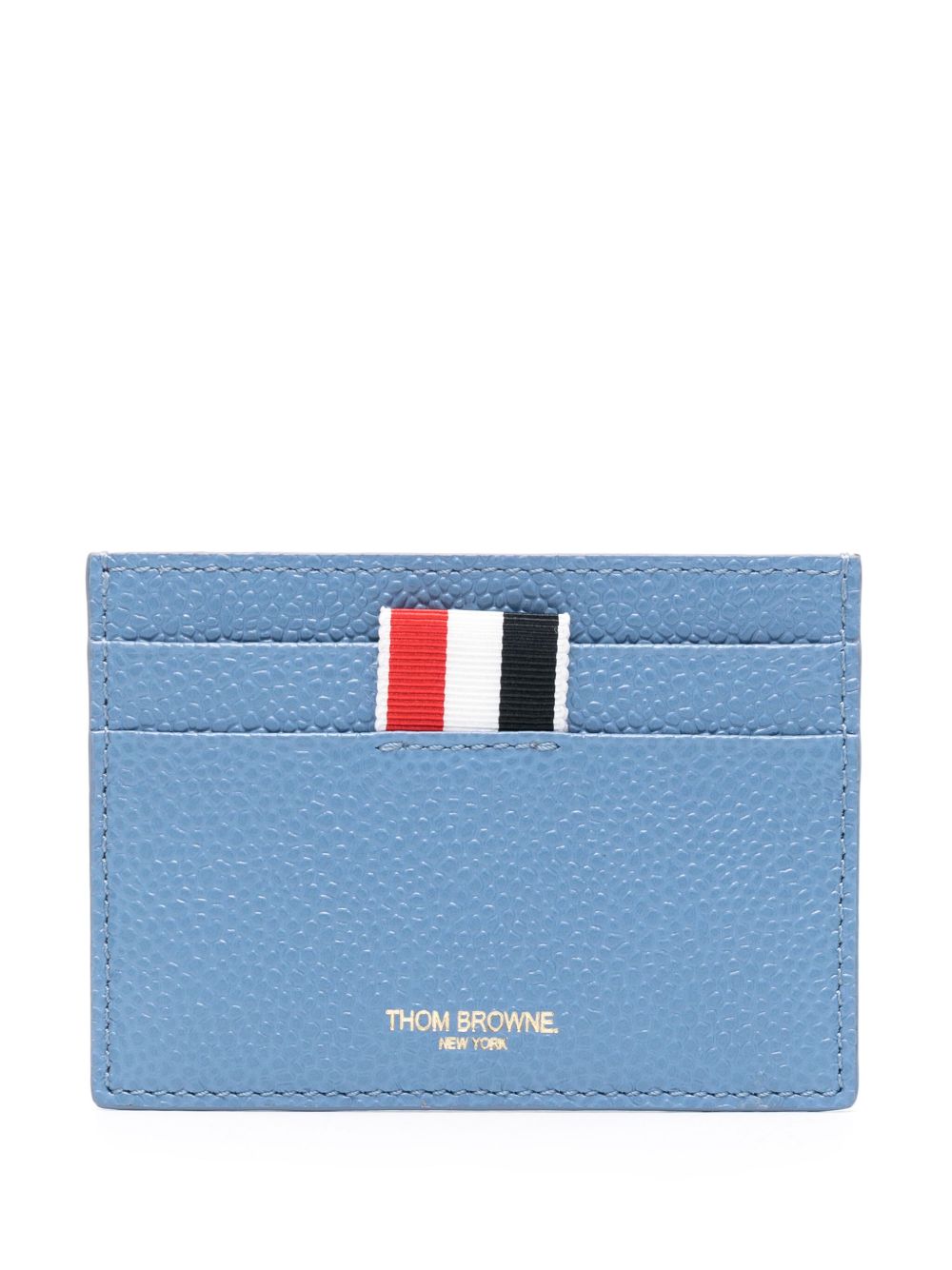 Thom Browne 四条纹玫瑰刺绣皮质卡夹 - 蓝色