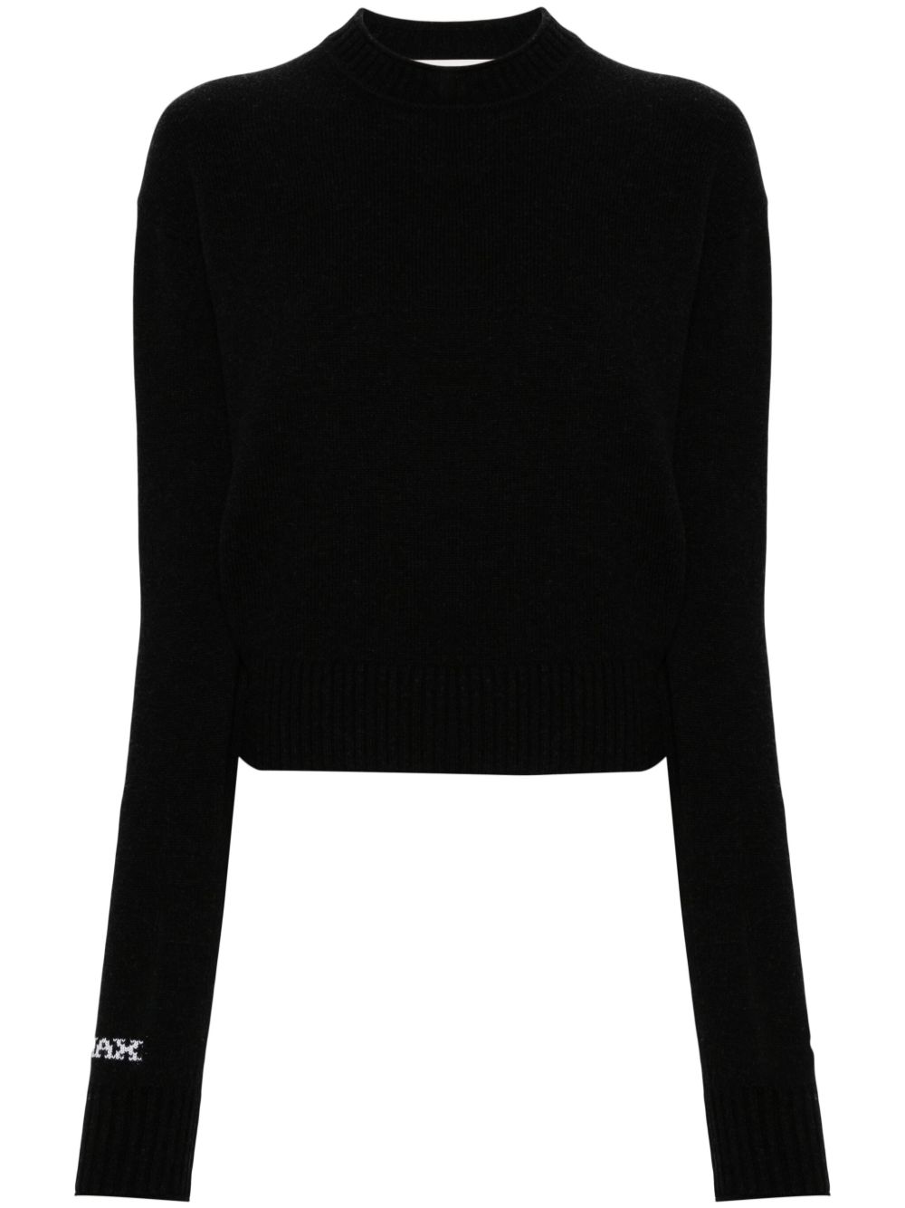 Sportmax logo嵌花毛衣 - 黑色