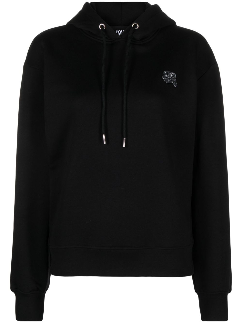 Karl Lagerfeld Ikonik Karl logo棉连帽衫 - 黑色