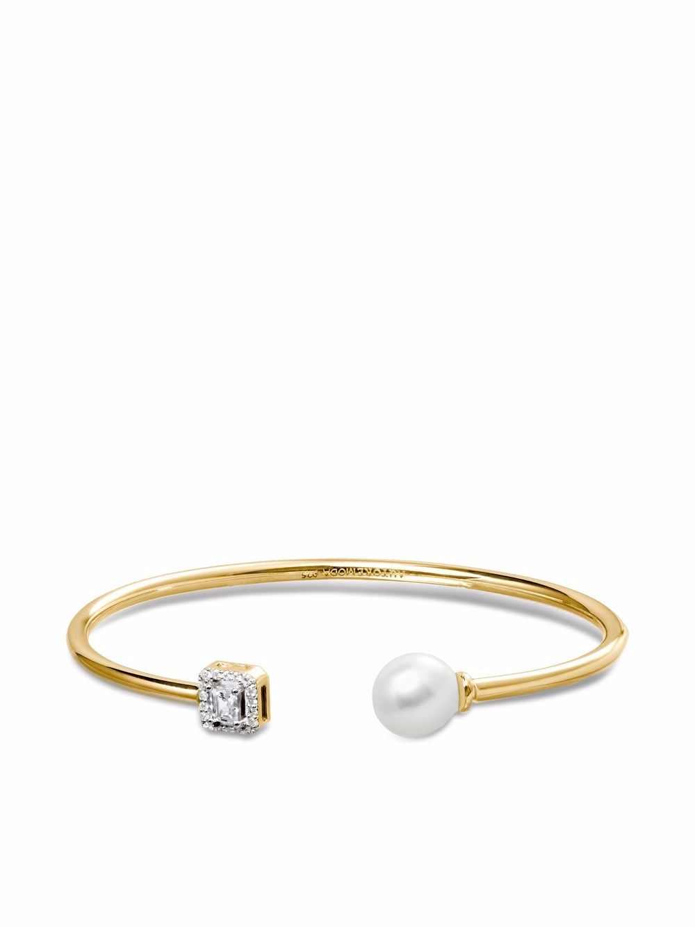 AUTORE MODA Meaghan 珍珠钻石蓝宝石手镯 - 金色