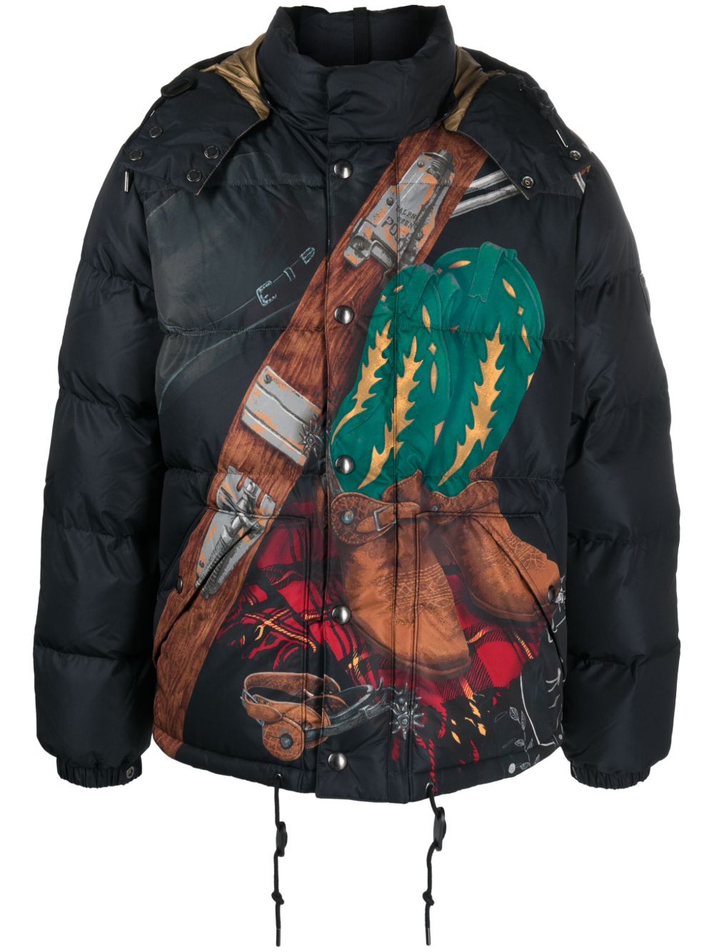 Polo Ralph Lauren Boulder 图案印花填充夹克 - 黑色