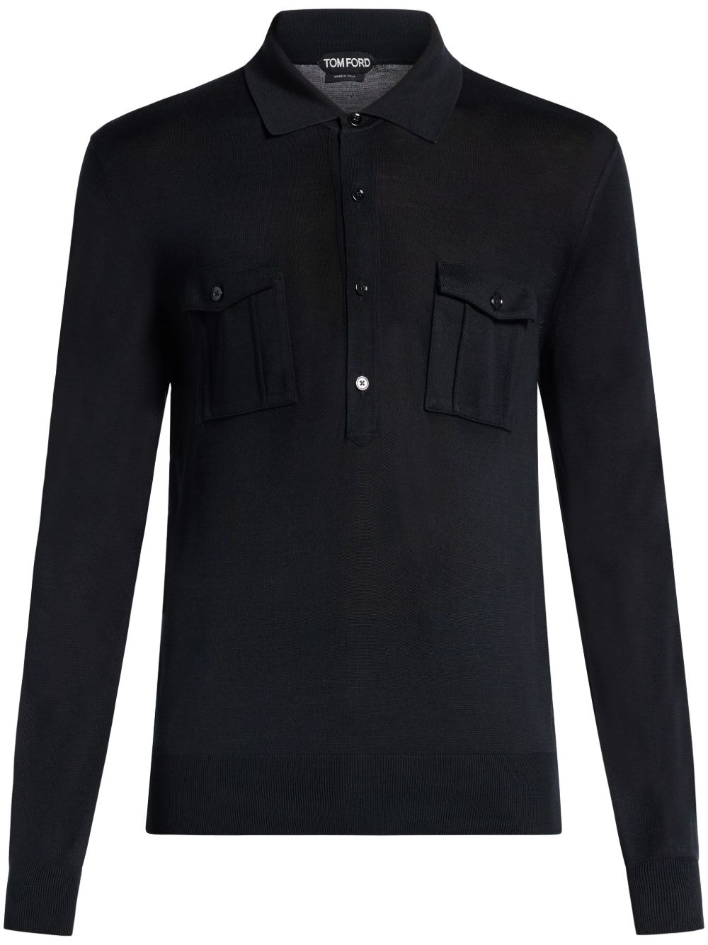 TOM FORD 平纹针织polo衫 - 黑色