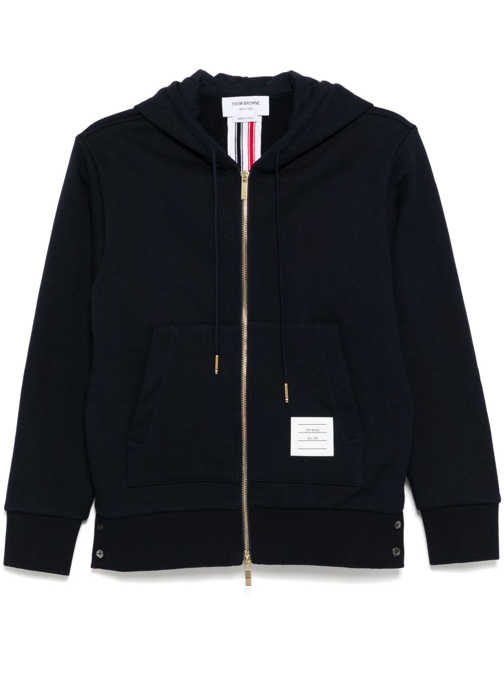 Thom Browne 经典反面毛圈针织拉链连帽衫 - 蓝色