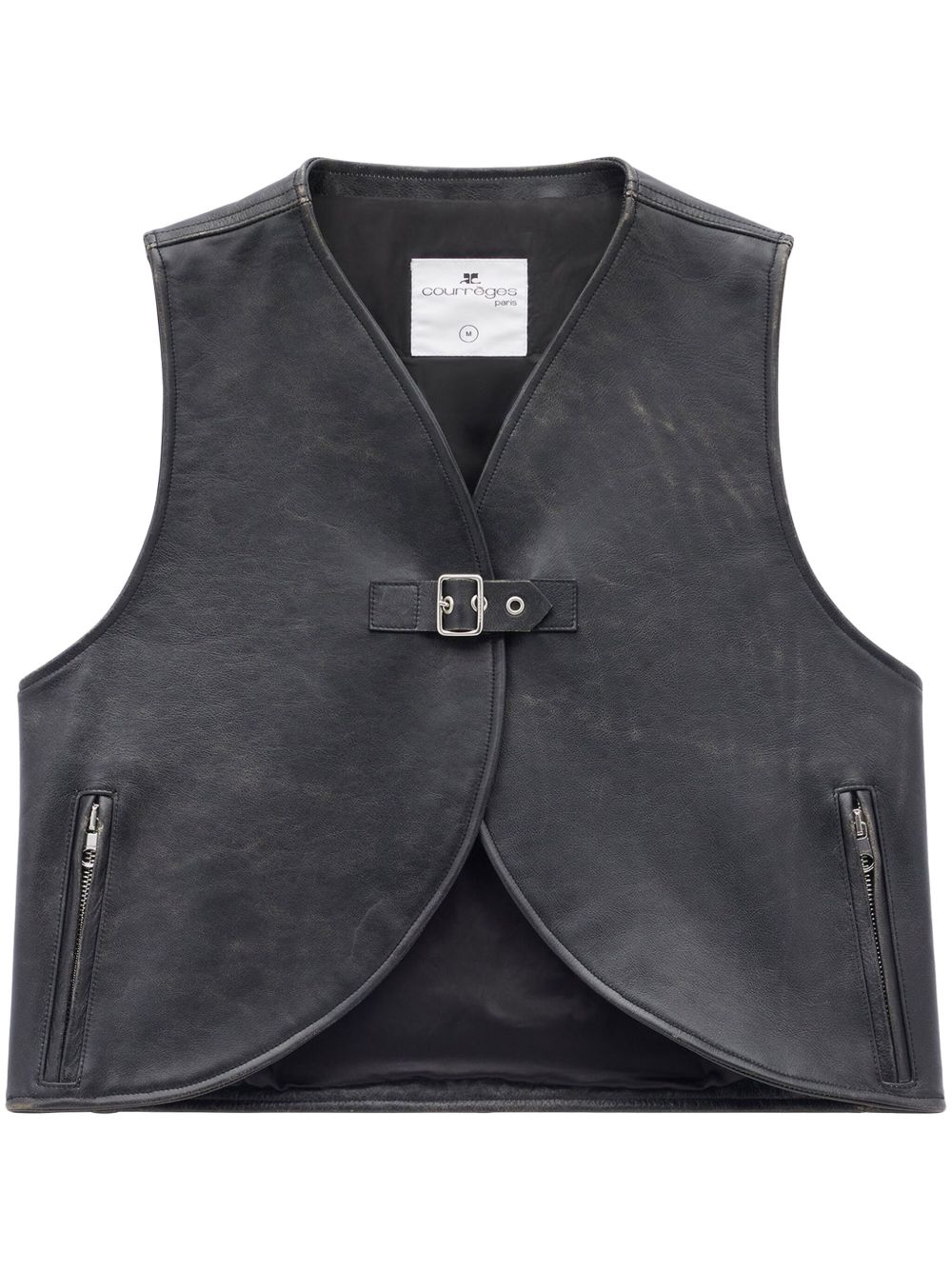 Courrèges Ellipse 皮质马甲 - 黑色