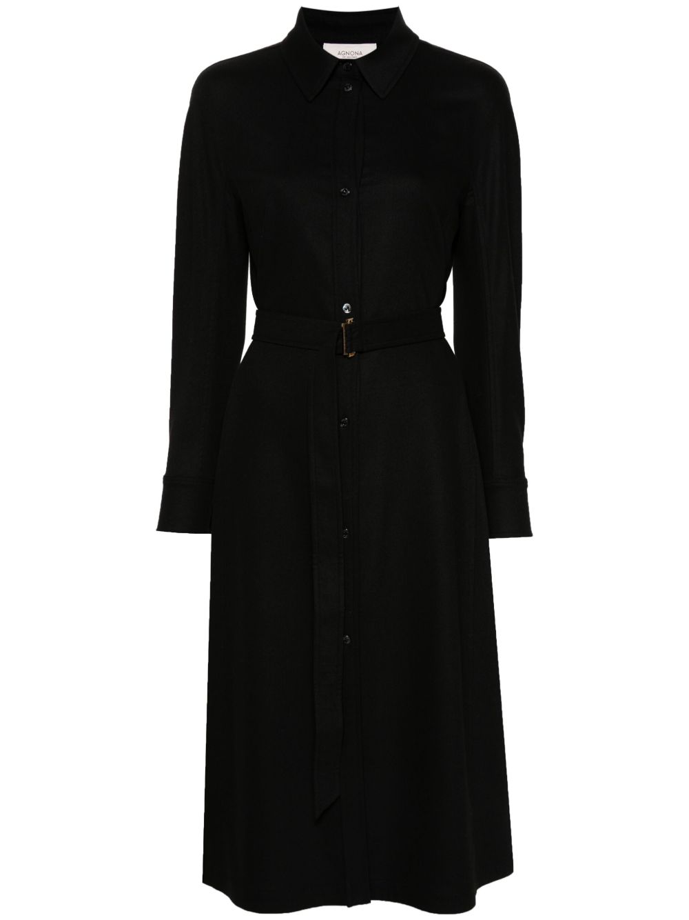 Agnona logo标牌连衣裙 - 黑色