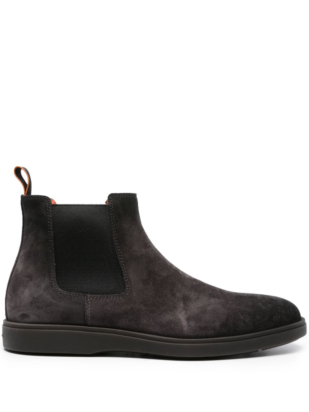 Santoni 松紧拼接切绒面皮尔西靴 - 灰色