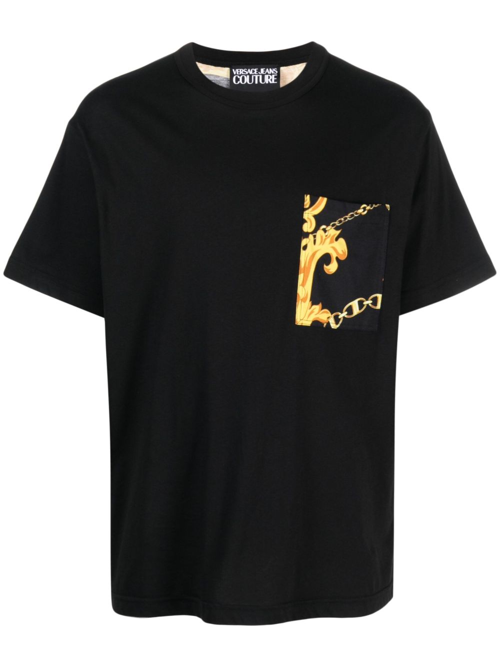 Versace Jeans Couture 巴洛克图案棉T恤 - 黑色