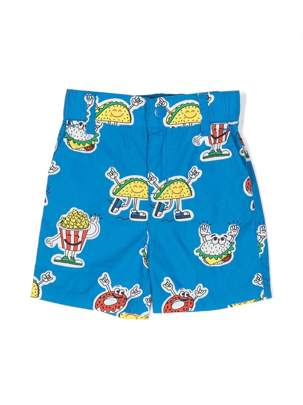 Stella McCartney Kids 卡通印花短裤 - 蓝色