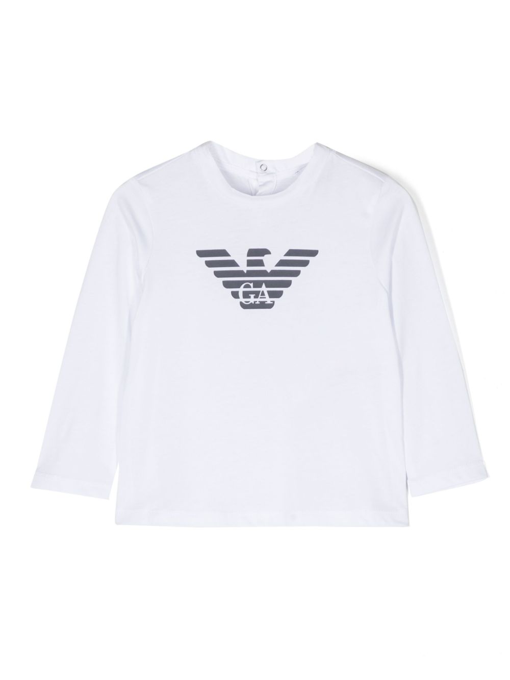 Emporio Armani Kids logo印花棉T恤 - 白色