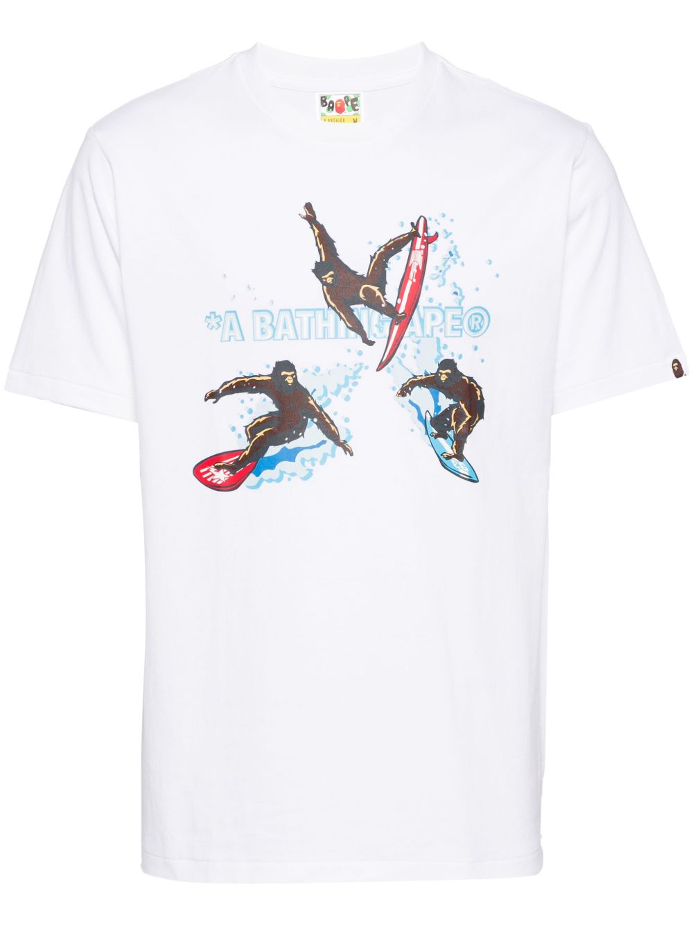 A BATHING APE® Surfing Apes T恤 - 白色