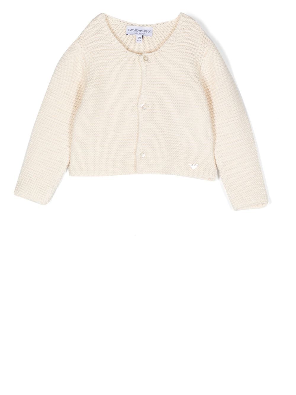Emporio Armani Kids 长袖针织开衫 - 中性色