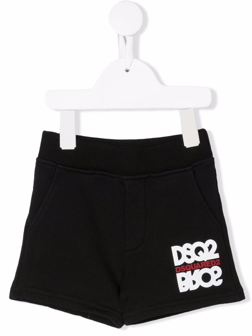 DSQUARED2 KIDS D2次方 logo印花运动短裤 - 黑色