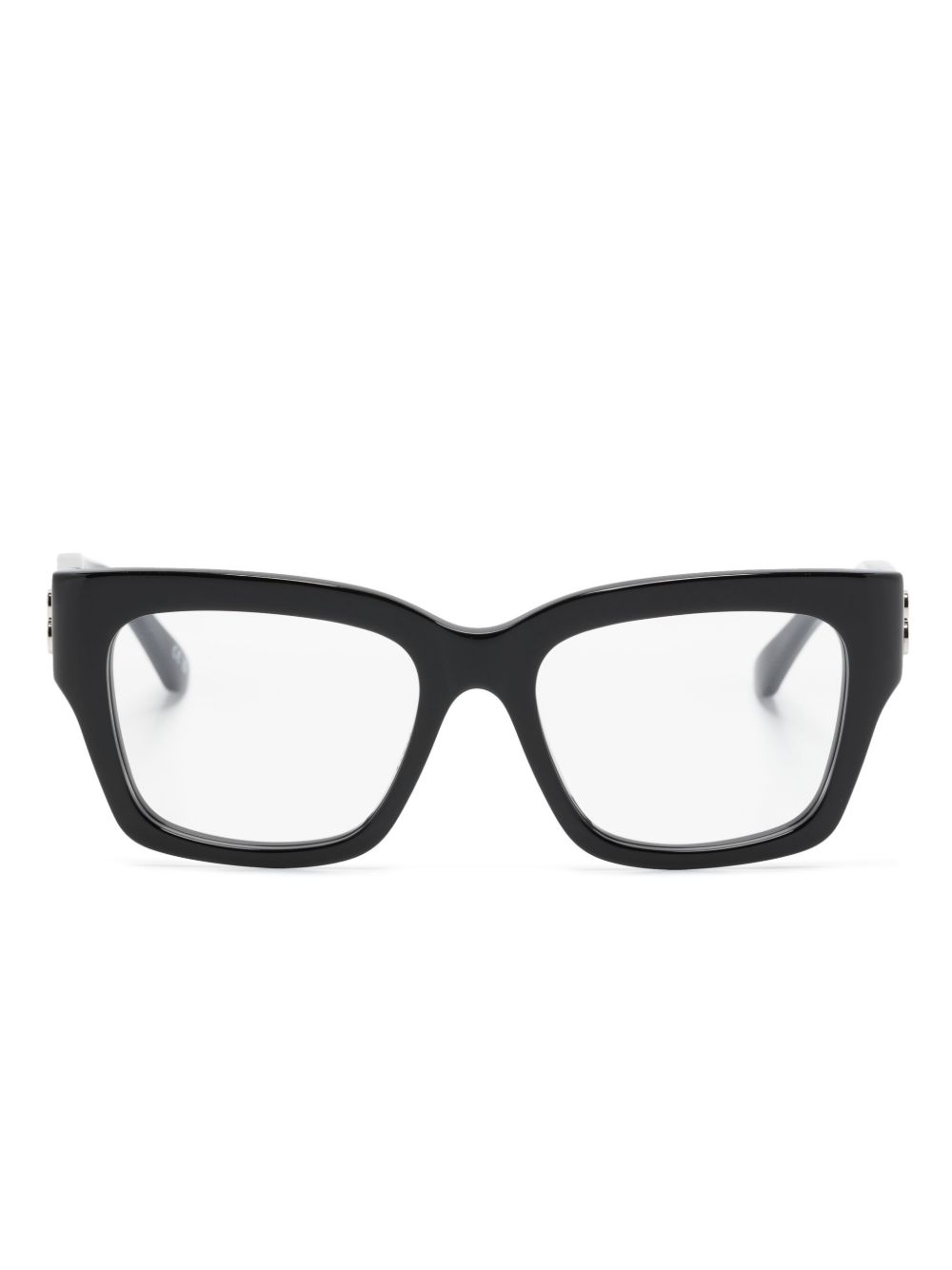 Balenciaga Eyewear logo标牌方框眼镜 - 黑色